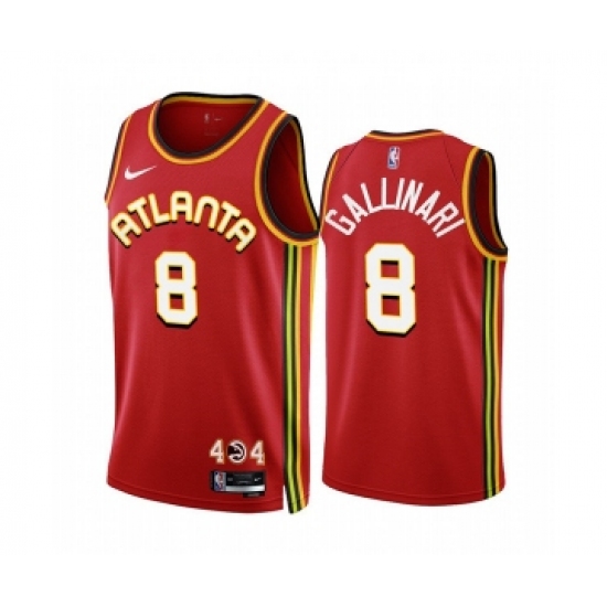 Men's Atlanta Hawks #8 Danilo Gallinari 2022-23 Red Icon Edition Stitched Jersey - Ujersey