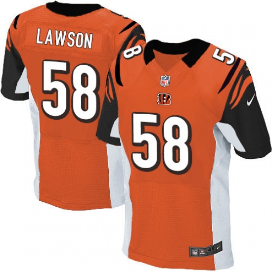 Men's Nike Cincinnati Bengals #58 Carl Lawson Elite Orange Alternate NFL Jersey - Ujersey