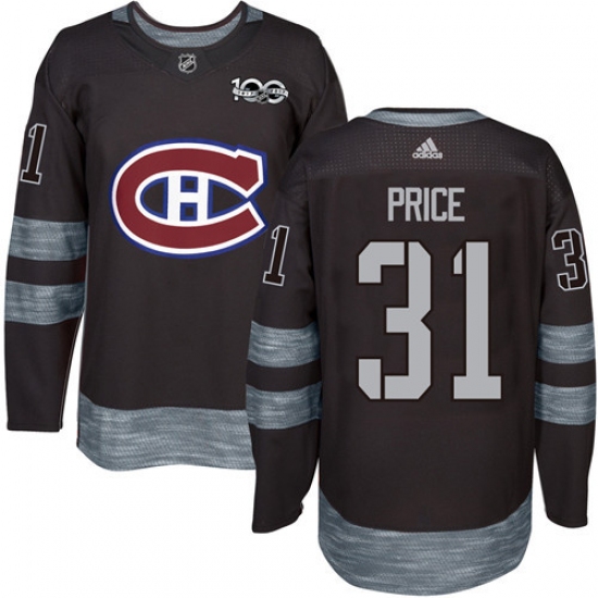 Men's Adidas Montreal Canadiens #31 Carey Price Premier Black 1917-2017 100th Anniversary NHL Jersey - Ujersey
