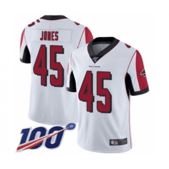 Men's Atlanta Falcons #45 Deion Jones White Vapor Untouchable Limited Player 100th Season Football Jersey - Ujersey