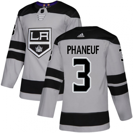Youth Adidas Los Angeles Kings #3 Dion Phaneuf Authentic Gray Alternate NHL Jersey - Ujersey