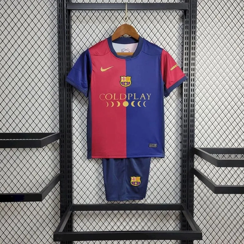 Barcelona Soccer Jersey Home x Coldplay Kids Kit Jersey+Shorts 2024/25 - Ujersey NHL