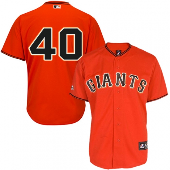 Men's Majestic San Francisco Giants #40 Madison Bumgarner Replica Orange Old Style MLB Jersey - Ujersey