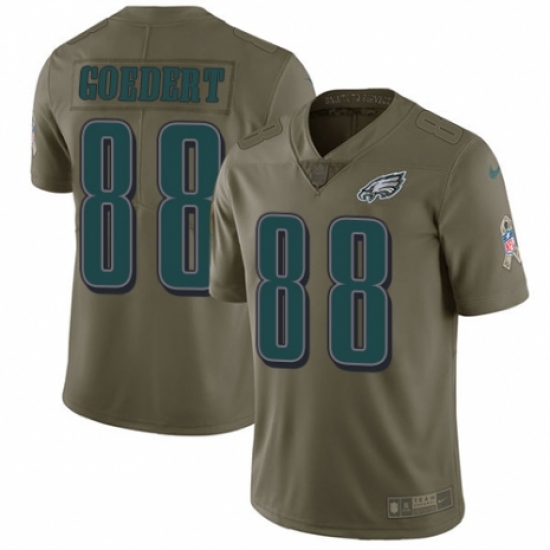 Men's Nike Philadelphia Eagles #88 Dallas Goedert Limited Olive 2017 Salute to Service NFL Jersey - Ujersey