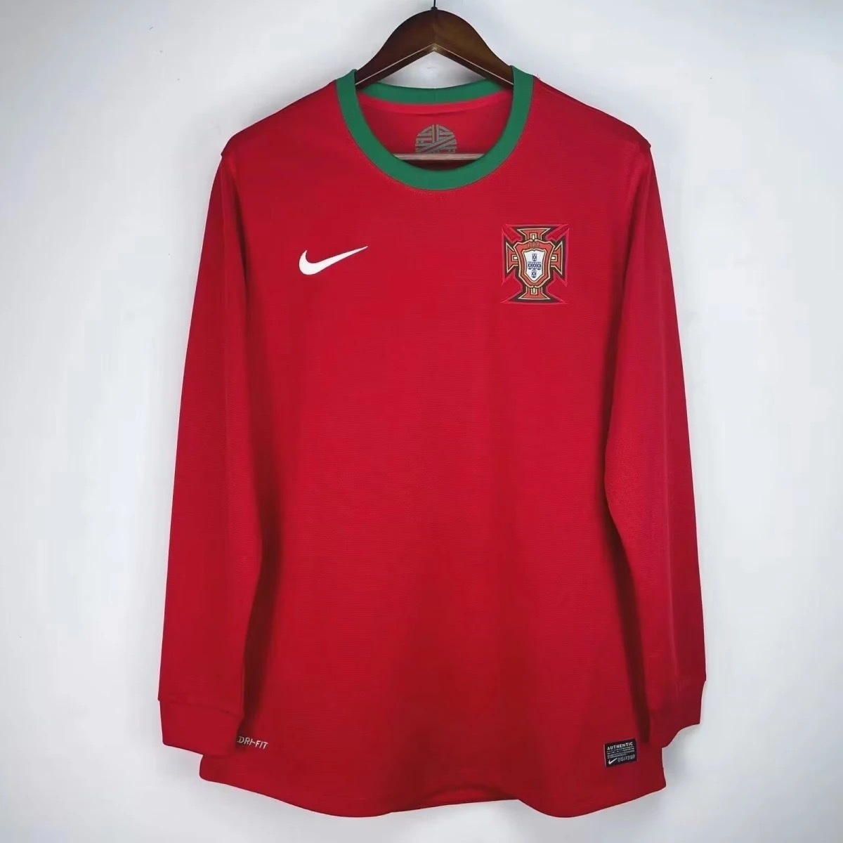 Portugal Retro Soccer Jersey Home Long Sleeve Custom Shirt 2012 - Ujersey Shop