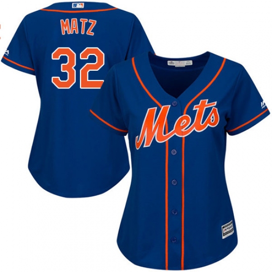 Women's Majestic New York Mets #32 Steven Matz Authentic Royal Blue Alternate Home Cool Base MLB Jersey - Ujersey
