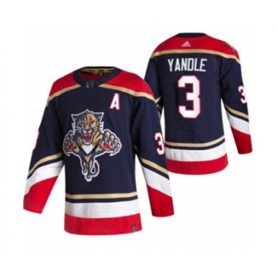Men's Florida Panthers #3 Keith Yandle Black 2020-21 Reverse Retro Alternate Hockey Jersey - Ujersey