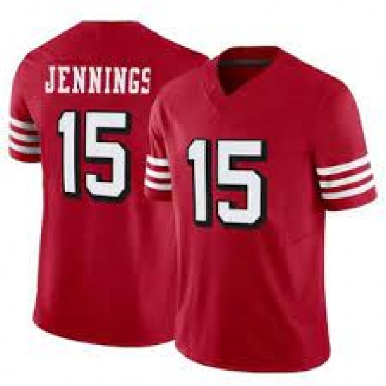 Men's San Francisco 49ers #15 Jauan Jennings New Red Vapor Untouchable Limited Stitched Football Jersey - Ujersey