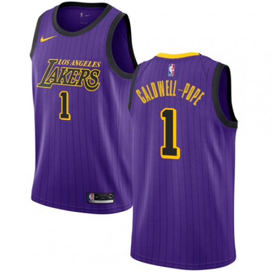 Youth Nike Los Angeles Lakers #1 Kentavious Caldwell-Pope Swingman Purple NBA Jersey - City Edition - Ujersey