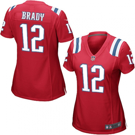 Women's Nike New England Patriots #12 Tom Brady Game Red Alternate NFL Jersey - Ujersey