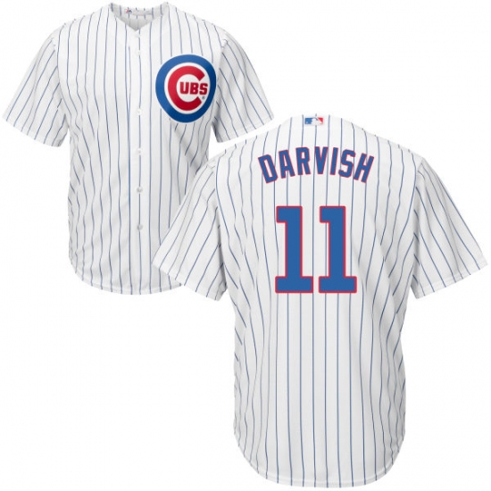 Men's Majestic Chicago Cubs #11 Yu Darvish Replica White Home Cool Base MLB Jersey - Ujersey
