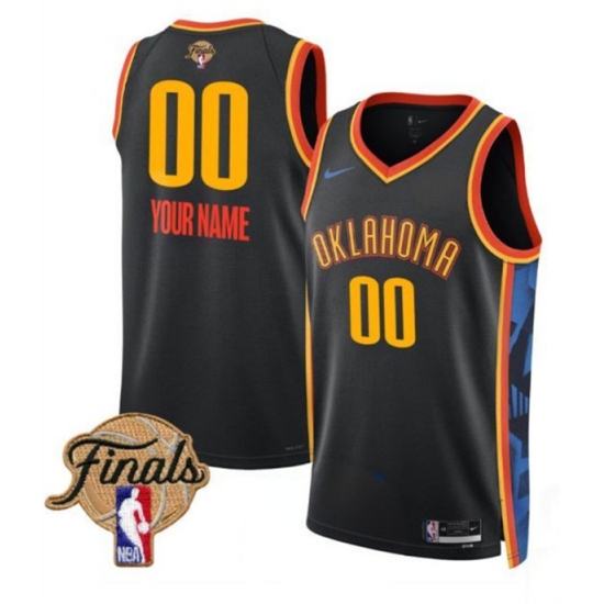 Men's Oklahoma City Thunder Active Player Custom Black 2024-25 City Edition Stitched Basketball Jersey - Ujersey