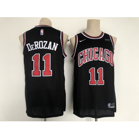 Men's Chicago Bulls #11 DeMar DeRozan Black Edition Swingman Stitched Basketball Jersey - Ujersey