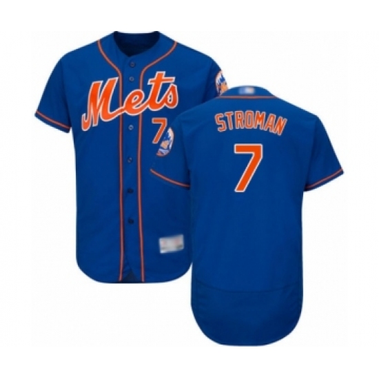 Men's New York Mets #7 Marcus Stroman Royal Blue Alternate Flex Base Authentic Collection Baseball Jersey - Ujersey