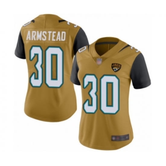 Women's Jacksonville Jaguars #30 Ryquell Armstead Limited Gold Rush Vapor Untouchable Football Jersey - Ujersey