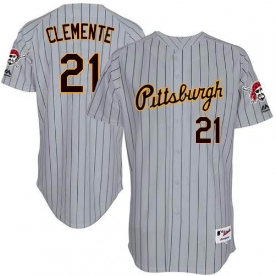 Men's Majestic Pittsburgh Pirates #21 Roberto Clemente Replica Grey 1997 Turn Back The Clock MLB Jersey - Ujersey