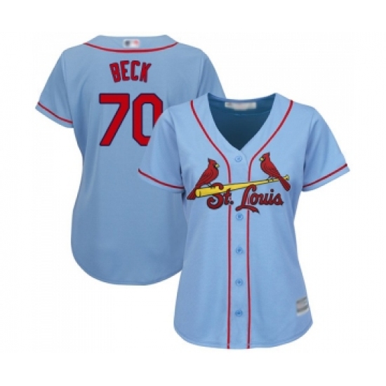 Women's St. Louis Cardinals #70 Chris Beck Replica Light Blue Alternate Cool Base Baseball Jersey - Ujersey