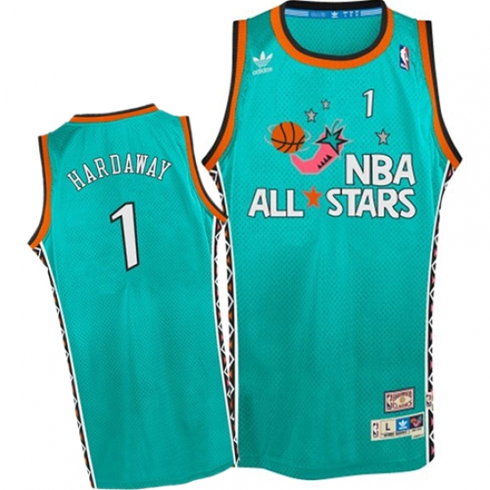 Men's Mitchell and Ness Orlando Magic #1 Penny Hardaway Authentic Light Blue 1996 All Star Throwback NBA Jersey - Ujersey