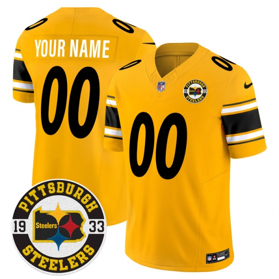 Men’s Pittsburgh Steelers Throwback 1933 Patch yellow Vapor Limited All Stitched Jersey - Ujersey