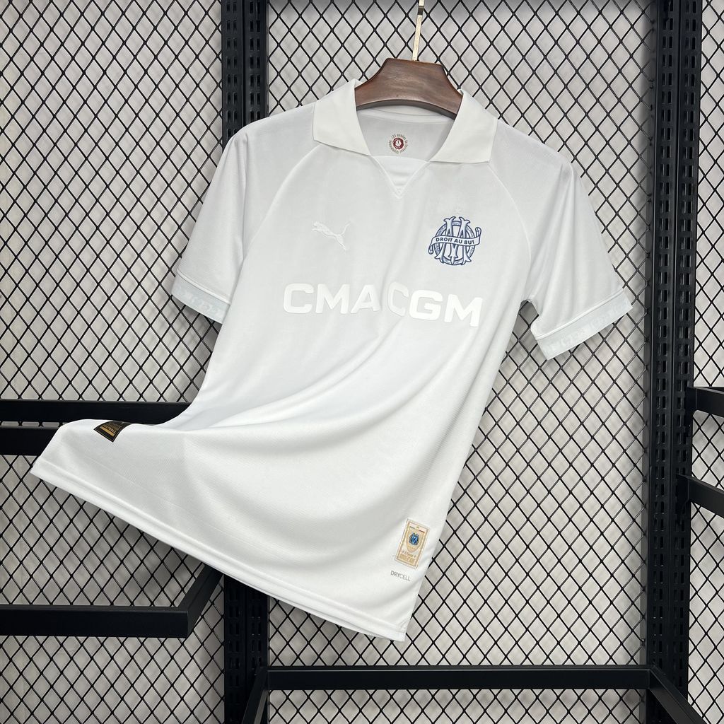 Marseille Soccer Jersey 125th Anniversary White Custom Shirt 2024/25 - ujerseystore