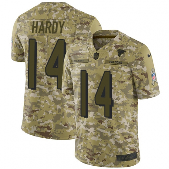 Men's Nike Atlanta Falcons #14 Justin Hardy Limited Camo 2018 Salute to Service NFL Jersey - Ujersey