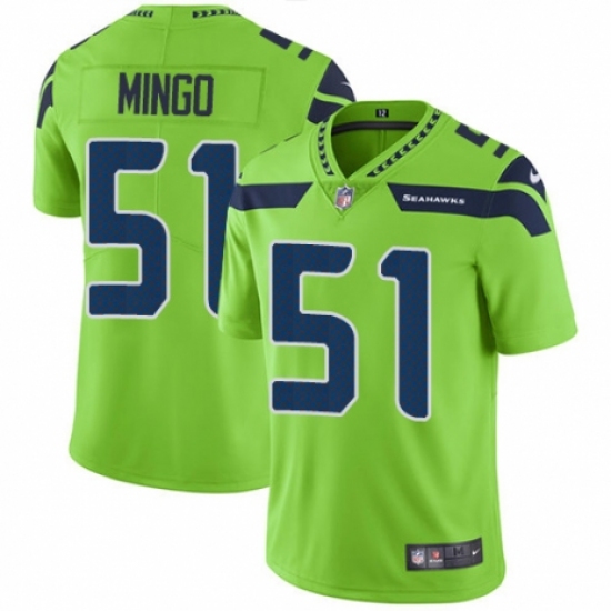 Youth Nike Seattle Seahawks #51 Barkevious Mingo Limited Green Rush Vapor Untouchable NFL Jersey - Ujersey