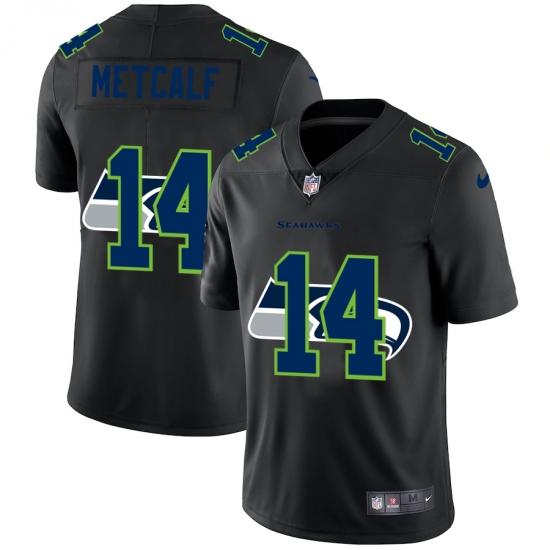Men's Seattle Seahawks #14 D.K. Metcalf Black Nike Black Shadow Edition Limited Jersey - Ujersey