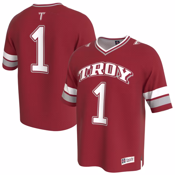 Youth GameDay Greats Cardinal Troy University Trojans Lightweight Collegiate Football Fashion Jersey - U-jersey