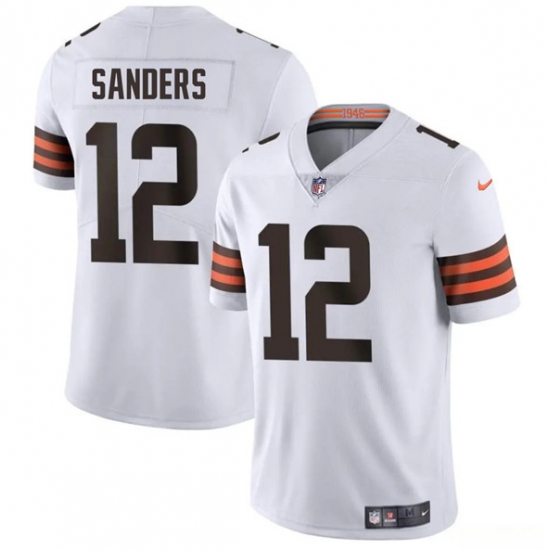 Men's Cleveland Browns #12 Shedeur Sanders White 2025 Vapor Limited Football Stitched Jersey - Ujersey
