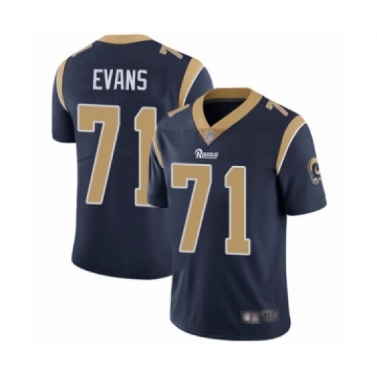 Men's Los Angeles Rams #71 Bobby Evans Navy Blue Team Color Vapor Untouchable Limited Player Football Jersey - Ujersey