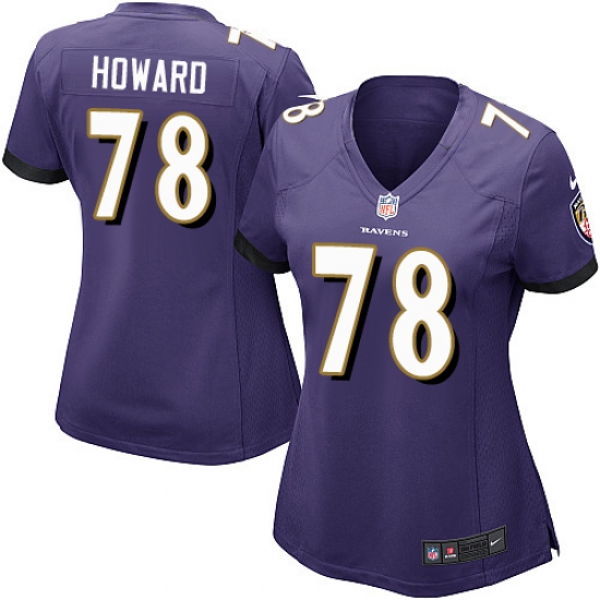 Women's Nike Baltimore Ravens #78 Austin Howard Game Purple Team Color NFL Jersey - Ujersey