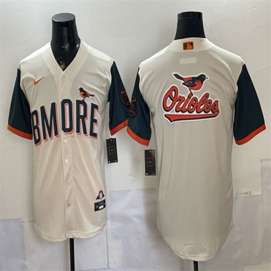 Mens Baltimore Orioles Team Big Logo Natural 2026 City Connect Stadium Stitched Baseball Jersey - Ujersey