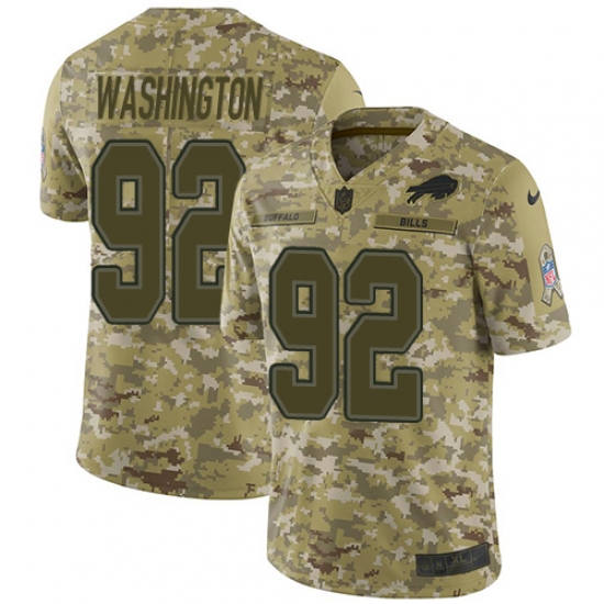 Youth Nike Buffalo Bills #92 Adolphus Washington Limited Camo 2018 Salute to Service NFL Jersey - Ujersey