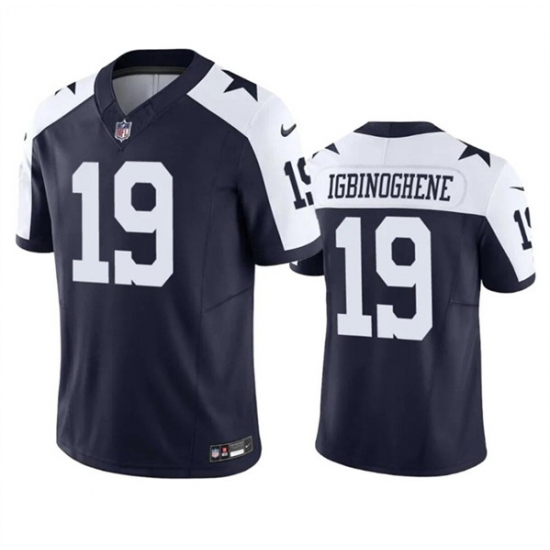 Men's Dallas Cowboys #19 Noah Igbinoghene Navy White 2023 F.U.S.E. Vapor Limited Football Stitched Jersey - Ujersey