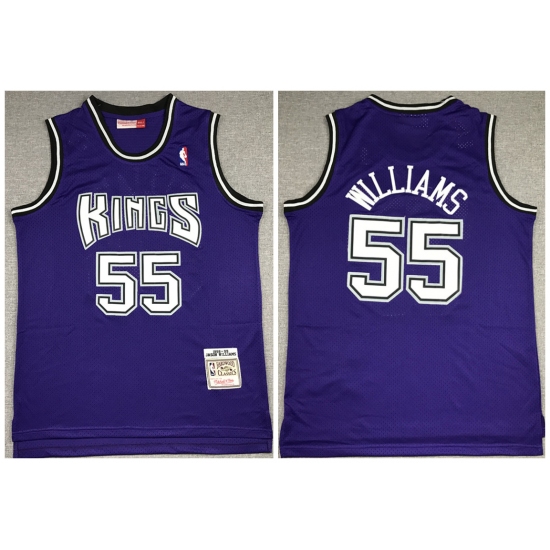 Men's Sacramento Kings Purple #55 Jason Williams 1998-99 Throwback Stitched NBA Jersey - Ujersey