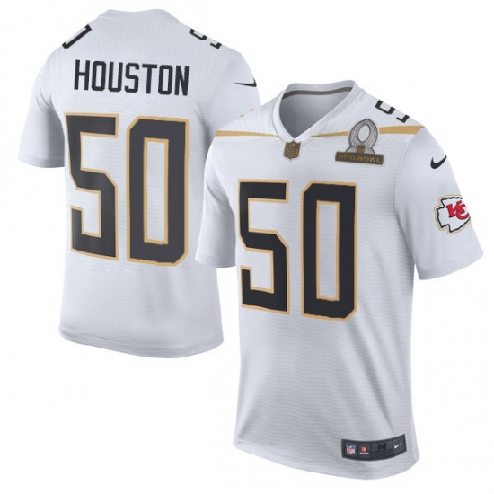 Men's Nike Kansas City Chiefs #50 Justin Houston Elite White Team Rice 2016 Pro Bowl NFL Jersey - Ujersey