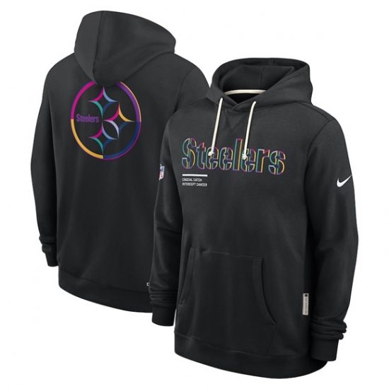 Men's Pittsburgh Steelers Black 2025 Crucial Catch Dri-FIT Hoodie - Ujersey