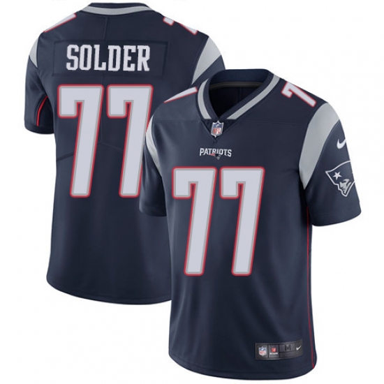Youth Nike New England Patriots #77 Nate Solder Navy Blue Team Color Vapor Untouchable Limited Player NFL Jersey - Ujersey
