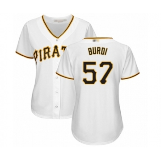 Women's Pittsburgh Pirates #57 Nick Burdi Authentic White Home Cool Base Baseball Player Jersey - Ujersey