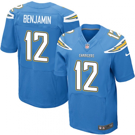 Men's Nike Los Angeles Chargers #12 Travis Benjamin Elite Electric Blue Alternate NFL Jersey - Ujersey