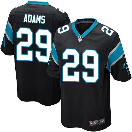 Men's Nike Carolina Panthers #29 Mike Adams Game Black Team Color NFL Jersey - Ujersey