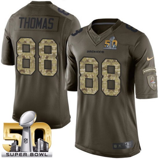 Youth Nike Denver Broncos #88 Demaryius Thomas Elite Green Salute to Service Super Bowl 50 Bound NFL Jersey - Ujersey