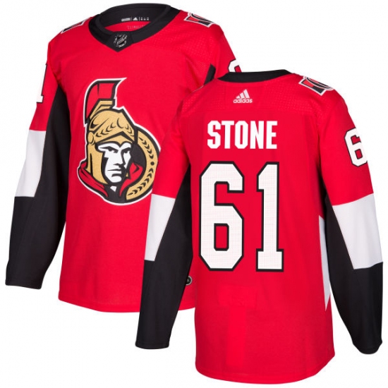 Men's Adidas Ottawa Senators #61 Mark Stone Authentic Red Home NHL Jersey