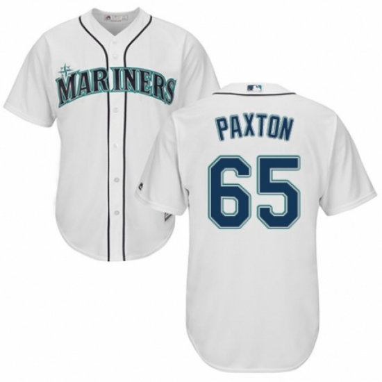 Youth Majestic Seattle Mariners #65 James Paxton Authentic White Home Cool Base MLB Jersey - Ujersey