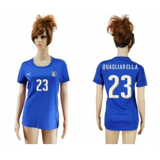 Women's Italy #23 Quagliarella Home Soccer Country Jersey