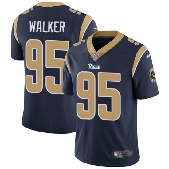 Men's Nike Los Angeles Rams #95 Tyrunn Walker Navy Blue Team Color Vapor Untouchable Limited Player NFL Jersey - Ujersey