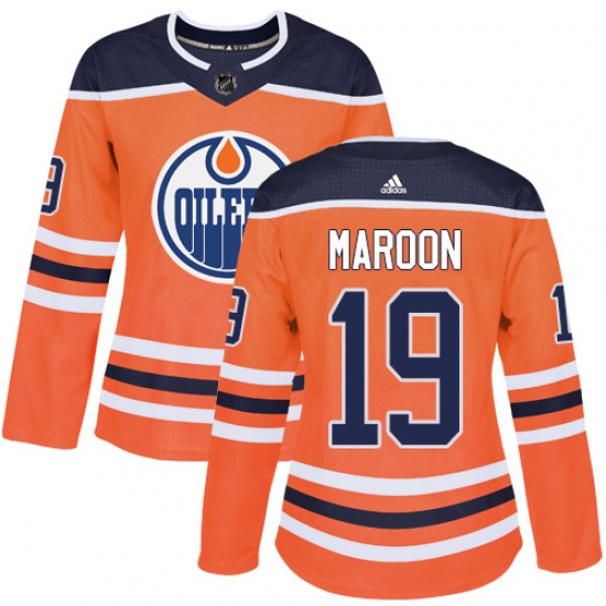 Women's Adidas Edmonton Oilers #19 Patrick Maroon Authentic Orange Home NHL Jersey - Ujersey