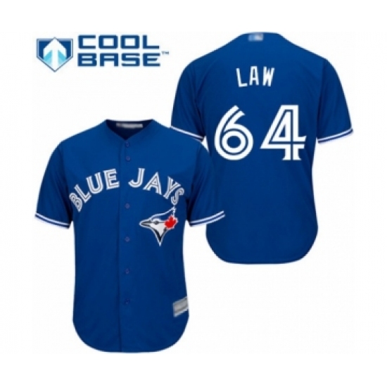 Youth Toronto Blue Jays #64 Derek Law Authentic Blue Alternate Baseball Player Jersey - Ujersey