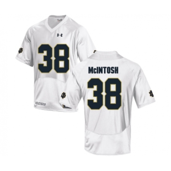 Notre Dame Fighting Irish 38 Deon McIntosh White College Football Jersey - Ujersey