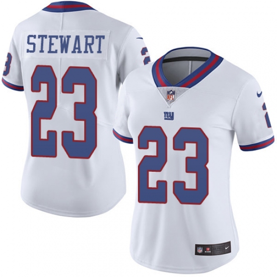 Women's Nike New York Giants #23 Jonathan Stewart Limited White Rush Vapor Untouchable NFL Jersey - Ujersey